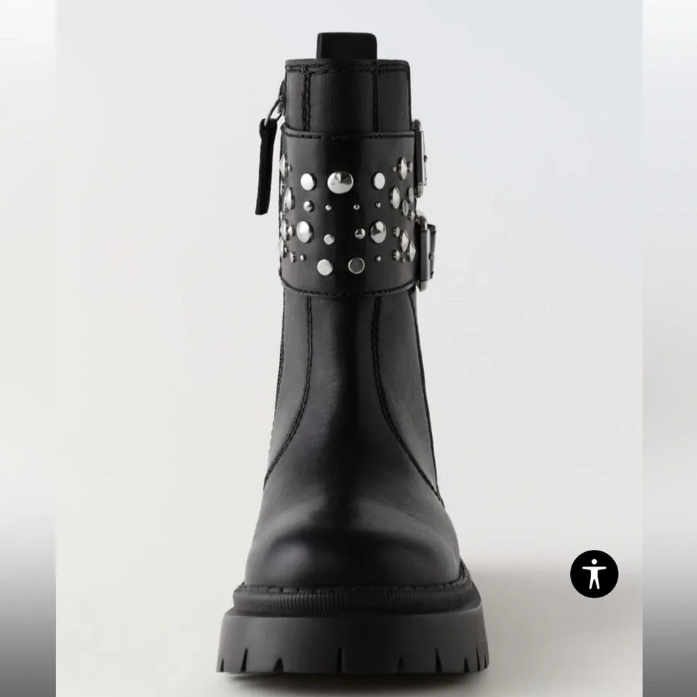 Zara Kids Studded Ankle Boots - Picture 2 of 7